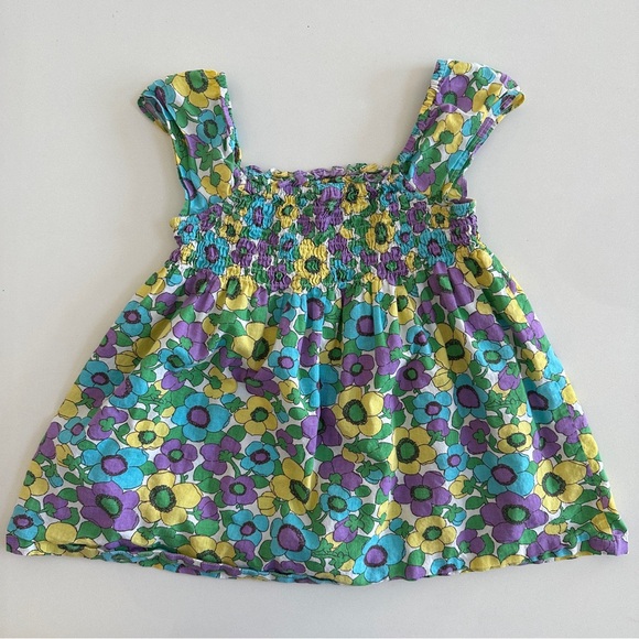 Mini Boden Floral Smocked Sleeveless Dress - Picture 3 of 7
